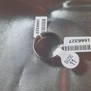 Faux Diamond black accent ring